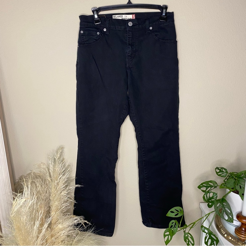 Levi's 550 Relaxed Boot Cut Black Jeans Basic Casual Vintage